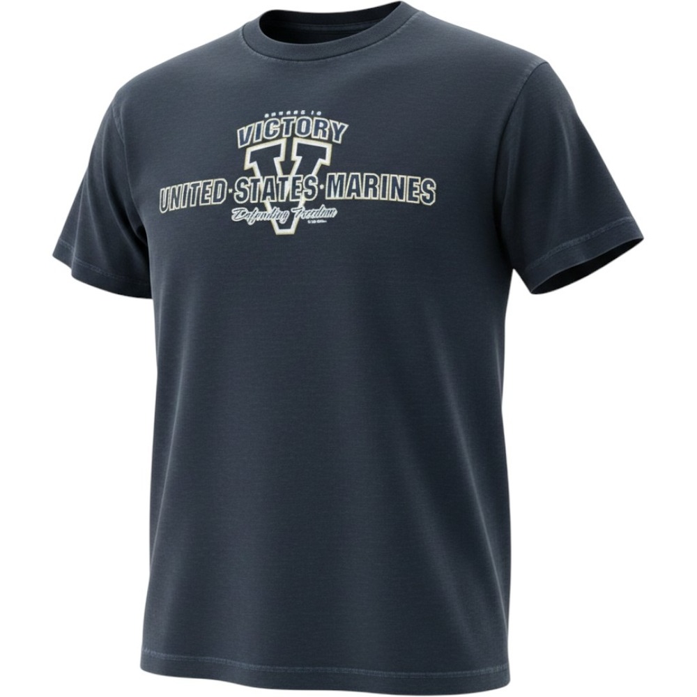 7.62 Design Men's LG US Marines Onward‎ to Victory Graphic T-Shirt Navy Blue